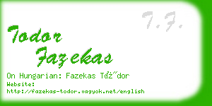 todor fazekas business card